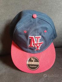 Cappellino a tesa larga New York Blu rosso 58 cm