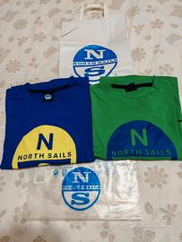 t shirt verde blu/ north sails/t shirt uomo tg L