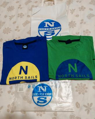 t shirt verde blu/ north sails/t shirt uomo tg L