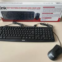 Set Tastiera e Mouse ottico con cavo USB