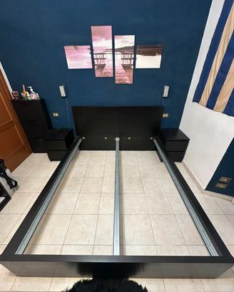 Struttura letto + comodini IKEA MALM