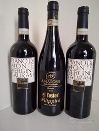 3 bott. vino TAURASI 2017 Amarone 2012