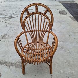 Poltrona vintage in vimini 