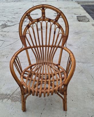 Poltrona vintage in vimini 