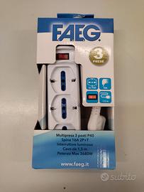 Ciabatta Multipresa elettrica 3 posti interruttore