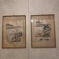 quadri acquerello dipinto seta