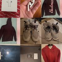 Set lotto misto: AirPods, scarpe, felpe ecc