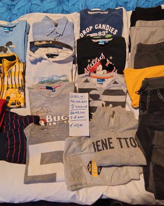 LOTTO 3 VESTITI PRIMAVERA BAMBINO 7/8 ANNI