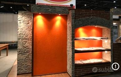 STAND FIERISTICO-pareti, mobili, pavimento, luci