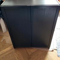 libreria con ante  nero effetto rovere