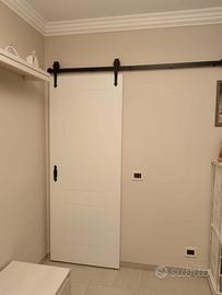 Porta Scorrevole Bianca Barn Door con binario