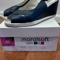 Sandali in pelle blu