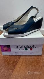 Sandali in pelle blu