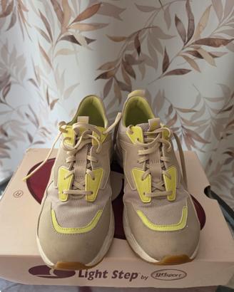 Sneakers Timberland Beige con dettagli giallo fluo