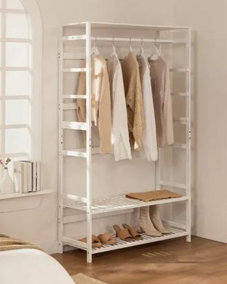Appendiabiti bianco in bambù 105x175x40cm