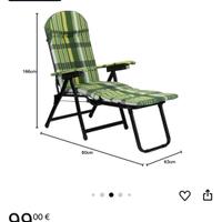 Sedia sdraio con poggiapiedi