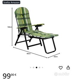 Sedia sdraio con poggiapiedi