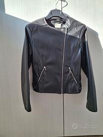 Giacca ecopelle nera 12/13 anni