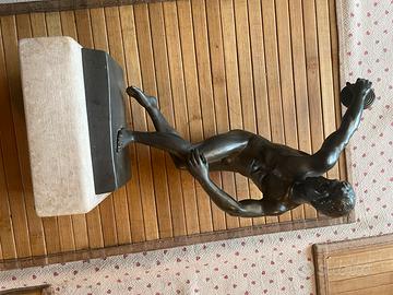 Statuetta antica in peltro
