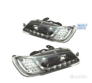 FARI PEUGEOT 306 93-97 LUCE DIURNA A LED FONDO NER