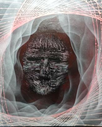 Dipinto acrilico spray su tela cm 130x60