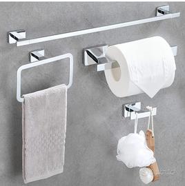 Set accessori bagno acciaio nuovo 