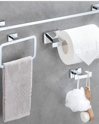 Set accessori bagno acciaio nuovo 