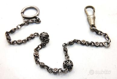 Splendida catenella orologio argento Art Nouveau