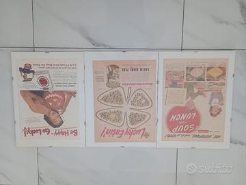 3 pagine pubblicitarie vintage americane
