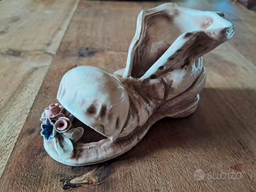 Scarpone Capodimonte in ceramica con fiori
