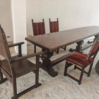 Tavolo legno massello con sedie