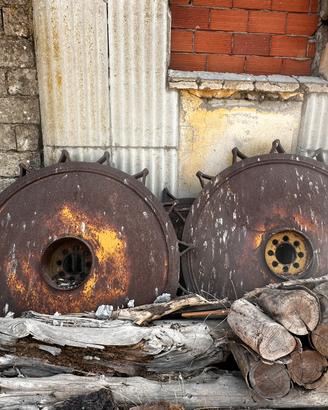 4 Ruote trattore in ferro per risaia
