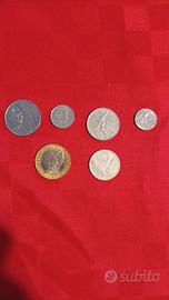 Gruppo n.6 monete di lire italiane da collezionare