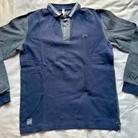 Polo SUN68 Manica Lunga Blu / Grigia Uomo - Tg S
