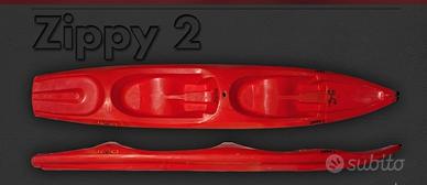 canoa biposto Zippy con 2  pagaie doppie
