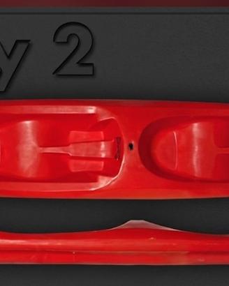canoa biposto Zippy con 2  pagaie doppie