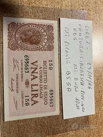Banconota da lire 1 del 23/11/44 in FDS