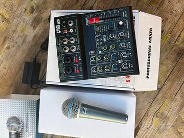 Mixer bluetooth con effetti + shure beta 58A