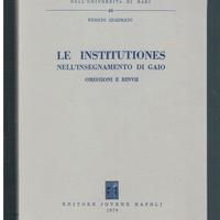 Le Institutiones Nell'Insegnamento di Gaio 1979