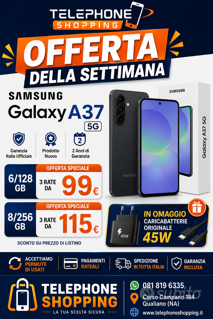 Samsung A37 con klarna. garanzia negozio