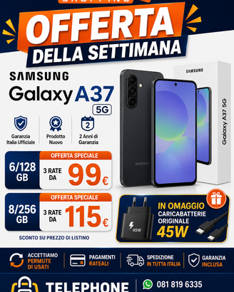 Samsung A37 con klarna. garanzia negozio