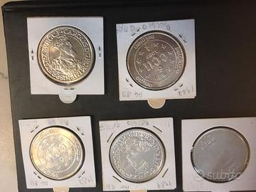 Lotto 4 monete in argento Belgio