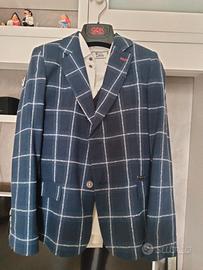 Giacca blu a quadri per ragazzo