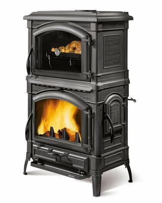 Stufa a legna Isotta Forno ghisa+accessori e tubi
