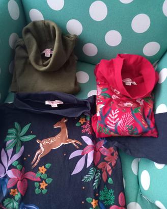 Set di 3 dolcevita in cotone bimba da 3 a 5 anni.