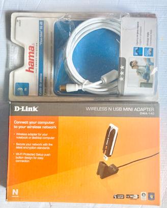 D-Link WIRELESS USB internet veloce + cavo  Nuovi