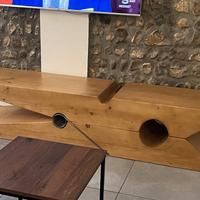 Panca a forma di molletta legno massello