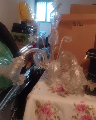 Lampadario Murano bianco