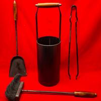 kit set attrezzi per camino ferro battuto