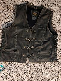 Gilet Harley Davidson Pelle Vera 3XL Vintage Biker
